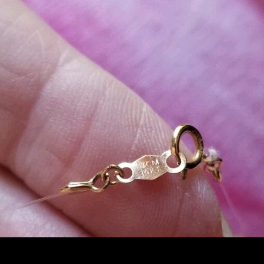 14k Yellow gold Ball invisible illusion floating station Pendant necklace qvc - Picture 6 of 11